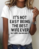 Women Text Letters Short Sleeve Tee T-shirt Crew Neck Casual Summer Top