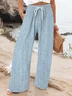 Women Faux Denim Print Graphic Long Pant Casual Spring/Fall Trousers