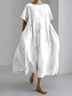 Women Animal Short Sleeve Summer Dress Crew Neck Daily Casual Maxi A-Line Dress