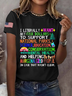 Women Text Letters Short Sleeve Tee T-shirt Crew Neck Printing Casual Summer Top