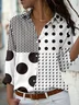 Women Polka Dots Long Sleeve Shirt Spring/Fall Shirt Collar Daily Casual Top