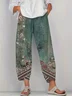 Women Floral Capris Pant Casual Summer Trousers