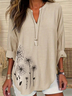 Women Floral Long Sleeve Blouse Spring/Fall Printing V Neck Daily Casual Top
