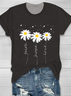 Women Floral Short Sleeve Tee T-shirt Crew Neck Printing Casual Summer Graphic Tee Top