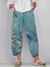 Women Floral Capris Pant Casual Summer Trousers