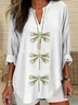 Women Dragonfly Long Sleeve Blouse Spring/Fall Printing V Neck Daily Casual Top