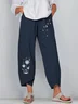 Women Floral Capris Pant Casual Summer Trousers