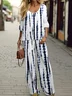 Women Striped Printing Two-Piece Set Daily Long Sleeve Casual Spring/Fall Top With Pants Matching Set