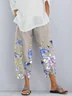 Women Floral Capris Pant Casual Summer Trousers