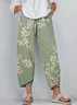 Women Floral Capris Pant Casual Summer Trousers