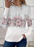 Women Floral Long Sleeve Tee T-shirt Crew Neck Printing Casual Spring/Fall Graphic Tee Top