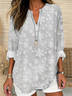 Women Floral Long Sleeve Blouse Spring/Fall Printing V Neck Daily Casual Top