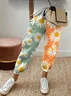 Women's Floral Ankle Pants Pant Casual Spring/Fall Trousers