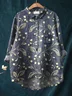 Women Floral Long Sleeve Shirt Spring/Fall Printing Shirt Collar Daily Casual Top
