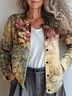 Women's Vintage Spring/Fall Gradient Pattern Knitted Cardigan