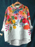 Women Floral Long Sleeve Shirt Spring/Fall Printing Shirt Collar Daily Casual Top