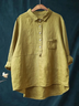 Women Plain Long Sleeve Shirt Spring/Fall Printing Shirt Collar Daily Casual Top