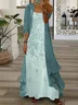 Women Floral Printing Two-Piece Set Daily Three Quarter Sleeve Casual Spring/Fall Dress With Coat Matching Set