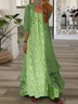 Women Plain Two-Piece Set Daily Three Quarter Sleeve Simple Spring/Fall Dress With Coat Matching Set