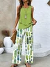 Women Ombre Two-Piece Set Daily Sleeveless Casual Summer Top With Pants Matching Set