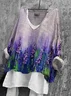 Women Floral Long Sleeve Blouse Spring/Fall Printing V Neck Daily Casual Top