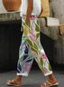 Women Floral Long Pant Casual Spring/Fall Trousers