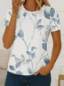 Women Floral Short Sleeve Tee T-shirt Crew Neck Printing Casual Summer Graphic Tee Top