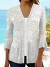 Women Floral Spring/Fall Cover-up Casual Printing Lightweight Cardigan