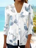 Women Floral Spring/Fall Cover-up Casual Printing Lightweight Cardigan