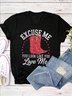 Women Wild West Short Sleeve Tee T-shirt Crew Neck Casual Summer Top