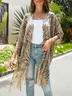 Women Color Block Spring/Fall Cover-up Casual Lightweight Cardigan