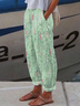 Women Abstract Stripes Long Pant Casual Spring/Fall Trousers