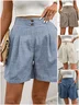 Women Plain Fifth Pants Straight Pants Casual Summer Shorts