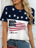 Women Star Short Sleeve Tee T-shirt Crew Neck Printing Casual Summer Graphic Tee Top