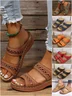 Women Retro Non-Slip Round Toe Comfortable Flat Sandals Casual Daily Slippers