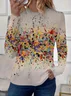 Women Abstract Long Sleeve Tee T-shirt Crew Neck Printing Casual Spring/Fall Graphic Tee Top