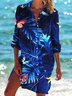 Women's Butterfly Long Sleeve Shirt Spring/Fall Printing Shirt Collar Daily Casual Top
