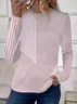 Women Striped Long Sleeve Tee T-shirt Crew Neck Printing Casual Spring/Fall Graphic Tee Top