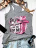 Women Sleeveless Tank Top Camisole Summer Letter Pattern U-Neck Holiday Casual Top