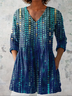Women Abstract Long Sleeve Shirt Spring/Fall V Neck Daily Casual Top