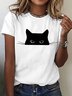 Women Animal Short Sleeve Tee T-shirt Crew Neck Casual Summer Top