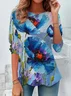 Women Floral Long Sleeve Tee T-shirt Crew Neck Printing Casual Spring/Fall Graphic Tee Top