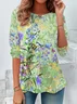 Women Floral Long Sleeve Tee T-shirt Crew Neck Printing Casual Spring/Fall Graphic Tee Top
