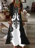 Women Floral Printing Two-Piece Set Daily Three Quarter Sleeve Casual Spring/Fall Dress With Coat Matching Set