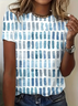 Women Geometric Short Sleeve Tee T-shirt Crew Neck Printing Casual Summer Graphic Tee Top