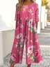Women Floral Crew Neck Short Sleeve Casual Summer Jumpsuit