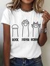 Women Animal Short Sleeve Tee T-shirt Crew Neck Casual Summer Top