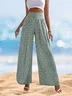 Women Floral Long Elastic Waist Pants Casual Spring/Fall Trousers