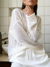 Women Plain Long Sleeve Blouse Spring/Fall Off The Shoulder Dolman Sleeve Daily Casual Top