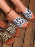 Large Size Summer New European And American Flat Leopard Zebra Print Fashion Women's Sandals Slippers